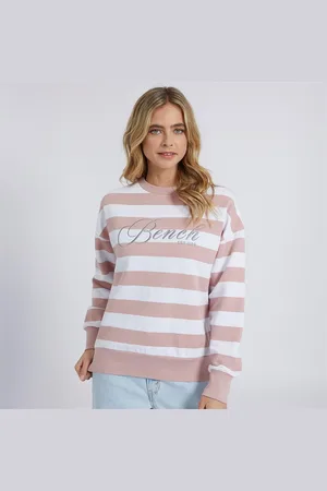 Bench Sweatshirt Dames Hannelli Licht Stoflig Roze/Wit
