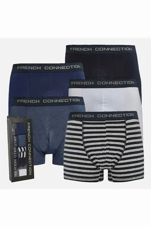 French Connection Herenslip 5-pack FC50 Wit/Marine/Marine en Licht Grijze Melange/Mid Blauw Melange/Frans Blauw