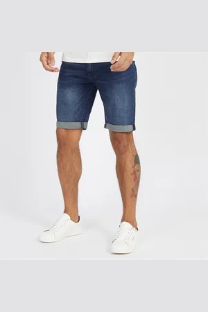Duck and Cover Heren Zeki Denim Shorts Dunkel Waschung