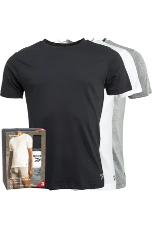 Reebok Heren Santo T-shirts Driepack Zwart/Grijs Melange/Wit