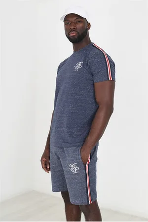 Brave Soul T-shirt en shorts set Heren Avalon Navy/Ecru