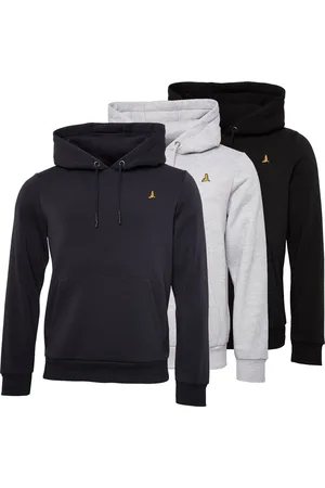 Brave Soul Herensweatshirt Howard Driepack Zwart/Grijs/Marineblauw