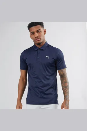 PUMA Golf Polo Heren Icon 2.0 Linker Borst Donkerblauw