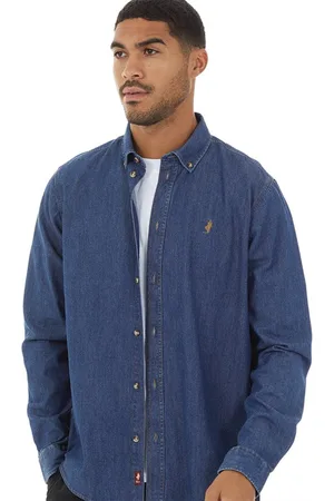 MCS Herenshirt met Knopen Denim