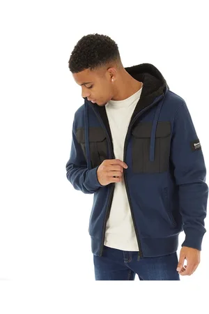 Bench Heren Minski Gebreide Hoodie Marineblau