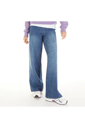 Bench Dames Maxina Wijde Pijpen Jeans Mid Blue