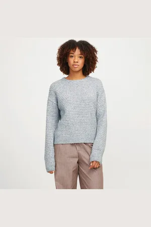 JJXX Dames Milly Ronde Hals Trui Licht Grijze Melange