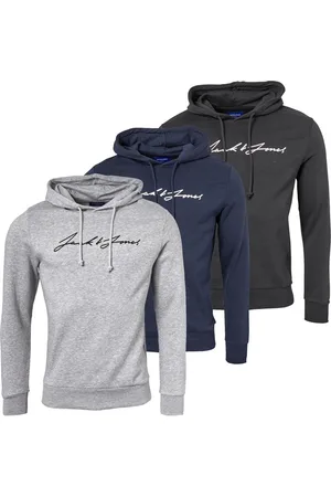 JACK & JONES JACK & JONES Herensweatshirts Jax Driekpack Tap Shoe/Lichtgrijs Melange/Marineblauwe Blazer