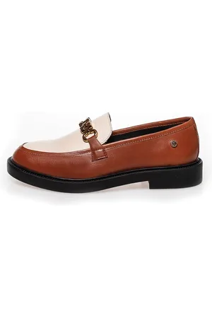 Copenhagen Shoes Leren Loafers Dames Feel Spring 214 Cognac/Nude