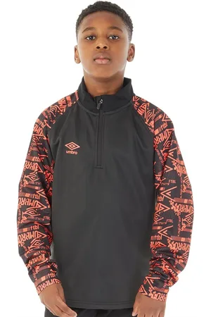 Umbro Trainingsjack met 1/4 rits Jongens Alliance Graphic /Vurig Koraal