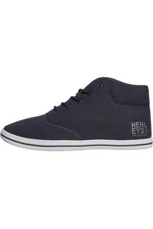 Henleys Heren Bevan hoge canvas pumps marineblauw