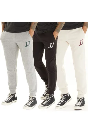 JACK & JONES JACK & JONES Heren Jude Joggingbroeken Drie-Pack Licht Grijs Melange/Zwart/Maanlicht