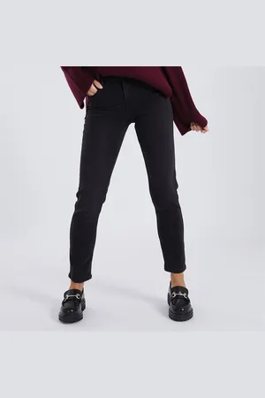 Pieces® Donkergrijze Slim Fit Jeans Dames Nunna MW