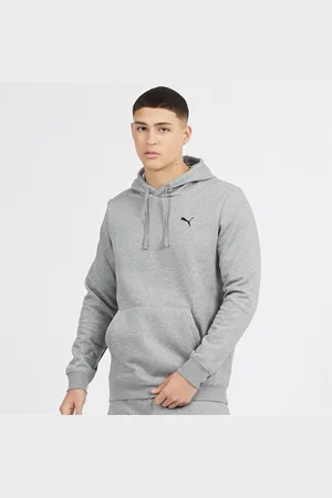 PUMA Hoodie met klein logo Heren Medium melange