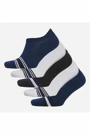 Original Penguin Sokken Heren 5 Paar Onzichtbaar Trainings Sokken Wit/Marine/Zwart