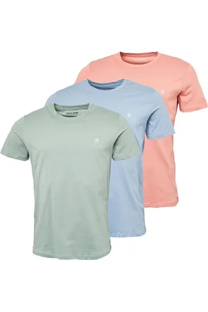 JACK & JONES JACK & JONES Herenshirts JXJ Driepack Ashley Blauw/Rozet/Groen Milieu