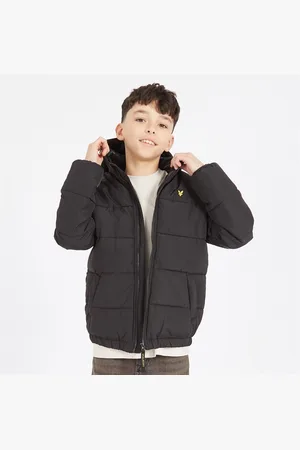 Lyle & Scott Jongens gewatteerde pufferjas Z865 Jet Black