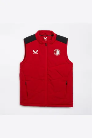 CASTORE Heren FR Feyenoord Spelers Gilet Barbados Kersenrood/Kaviaar