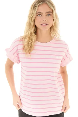 Bench T-shirt met roze strepen Dames Velmina