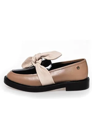 Copenhagen Shoes Dames Will You Walk Lakleren Loafers 0025 Lichtbruin/Zwart/Nude