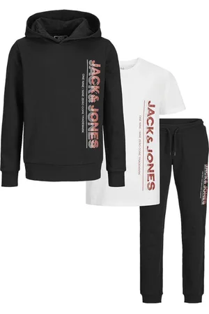 JACK & JONES JACK & JONES Jongens Nieuwe Structuur Trainingspak En T-shirt Drie Pak Set