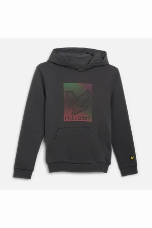 Lyle & Scott Jongens Hoodie met Stippen en Adelaar Print W635 Gunmetal
