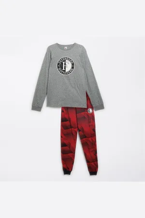 CASTORE Heren FR Feyenoord Lange Mouwen Pyjama Set Zwart/Rood