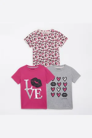 Threadgirls Meisjes Drie Pak Liefde T-shirts Multi