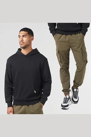Closure London Hoodie en Cargo Broek Set Zwart/Kaki Heren
