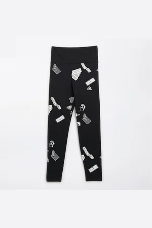 adidas Leggings met opdruk meisjes, merkliefde /Middelgrijs Melange/Grijs/Wit