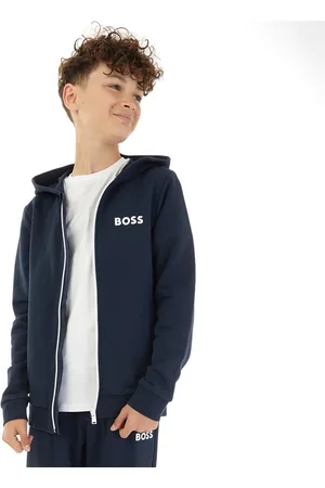 HUGO BOSS Jongens Hoodie met Rits Marineblauw