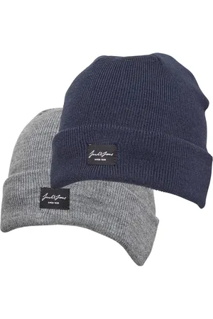 JACK & JONES JACK & JONES Twee-pack beanie Heren marineblauw/grijs melange