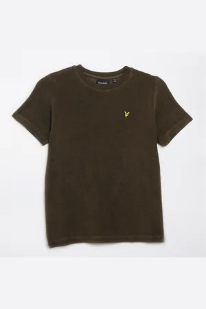 Lyle & Scott T-shirt in badstof Jongens W485 olijf