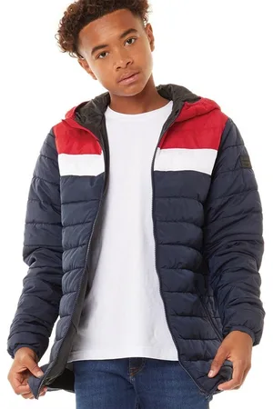 JACK & JONES JACK & JONES Jongens Wing Capuchon Puffer Jas Marine