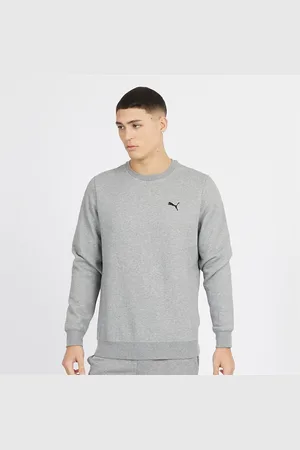 PUMA Sweatshirt met klein logo Heren Medium Grijze Melange