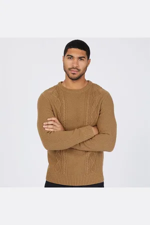JACK & JONES JACK & JONES Trui Heren Caden Kabelbrei Otter