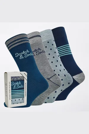 Scotch&Soda Sokken Heren Vier-Pack met Geschenkdoos Blauw