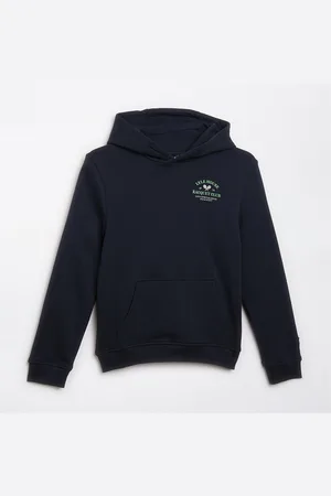 Lyle & Scott Jongens Racquet Club Graphic Hoodie Z271 Donkerblauw