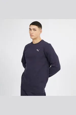 PUMA Herensweater met klein logo Crew Navy Blauw