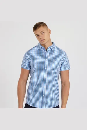 Bench Herenshirt Esher korte mouwen Blauw/Wit