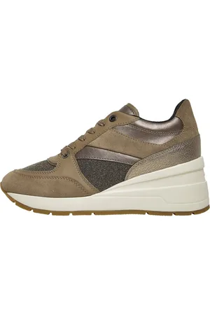 Geox Dames Zosma Wedge Sneakers Taupe