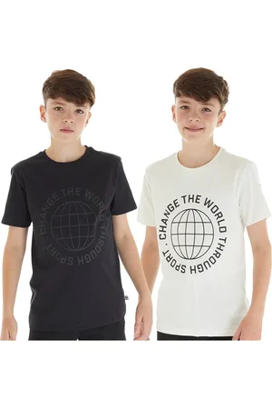 Hummel Junior Jongens Hmlglobal T-shirts met korte mouwen, 2-pack Caviar/Marshmallow