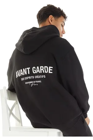 Avant Garde Zwarte Hoodie met Rits Heren