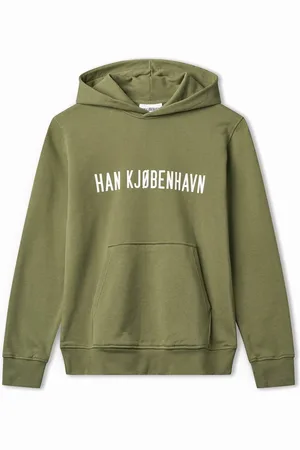 HAN Kjøbenhavn Hoodie met logo Heren Army Green