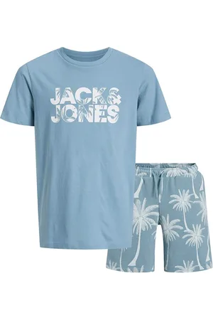 JACK & JONES JACK & JONES Jongens bloemen T-shirt en korte broek coördinatieset Mountain Spring
