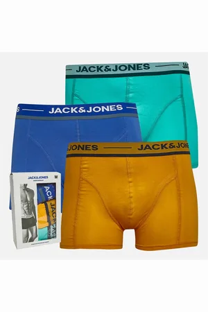 JACK & JONES JACK & JONES Heren Rex Effen Drie Pack Trunks Dazzling Blue/Pool Blue/Iceland Poppy