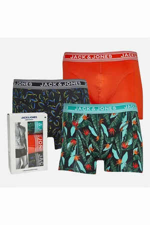 JACK & JONES JACK & JONES Heren West Drie Pak Onderbroeken Zwart / Tangerine Tango / Zwart