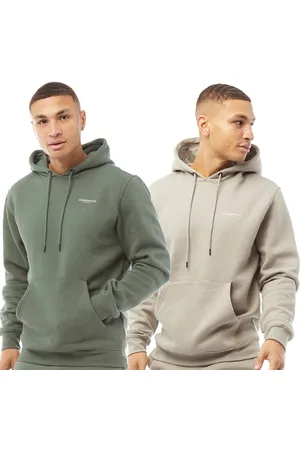 Crosshatch Heren Traymax Hoodie Kaki
