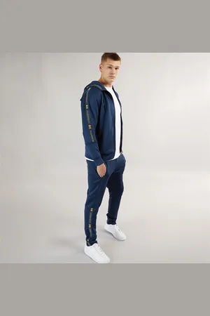Crosshatch Heren Trackside Tricot Trainingspak Marineblauw