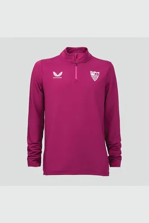 CASTORE Heren SFC Sevilla FC Spelers 1/4 Rits Top Magenta / Festival Fuschia